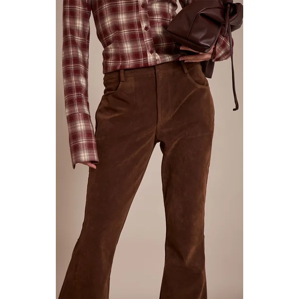 Chocolat Pantalon Évasé En Synthétique