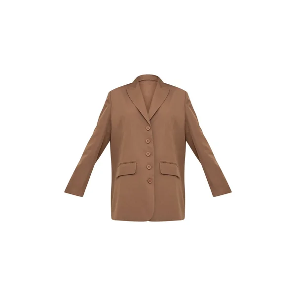 Chocolat Robe Blazer Oversize À Épaulettes En Sergé