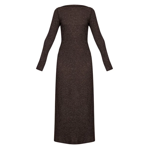 Chocolat Robe Maxi En Jersey À Manches Longues