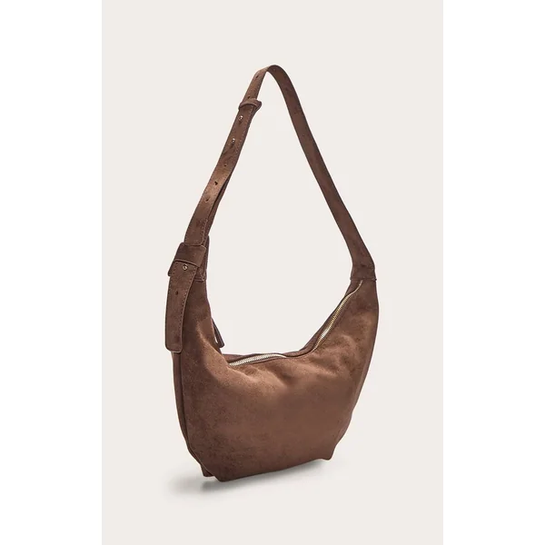Chocolat Sac Besace Croissant Slouchy En Synthétique