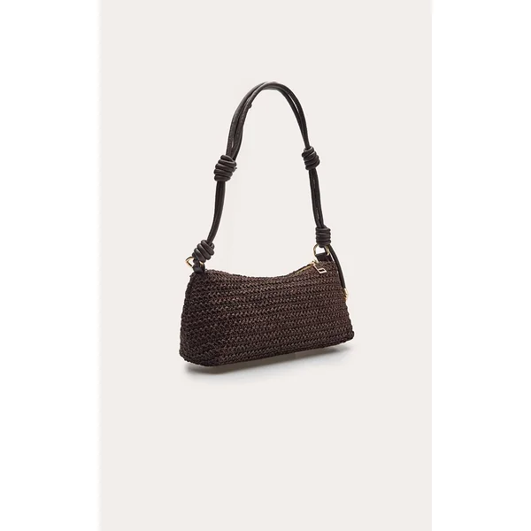 Chocolat Sac À Bandoulière En Raphia Avec Anse Nouée