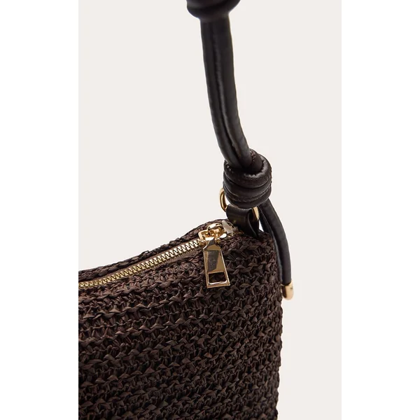 Chocolat Sac À Bandoulière En Raphia Avec Anse Nouée