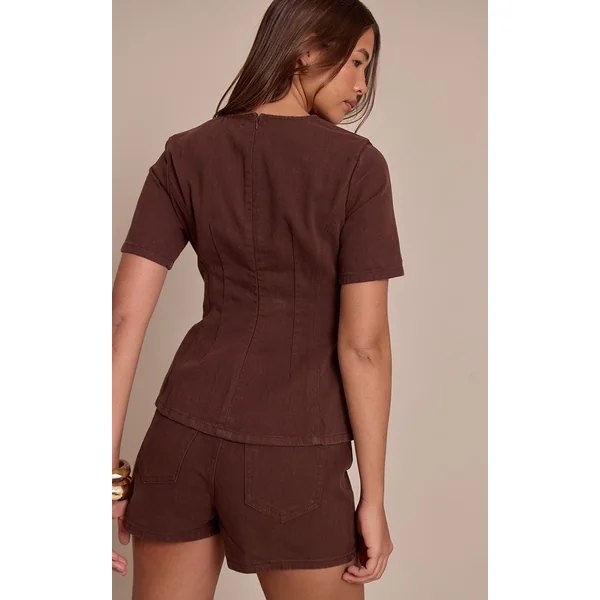 Chocolat Short En Jean Taille Haute Bleu Moyen