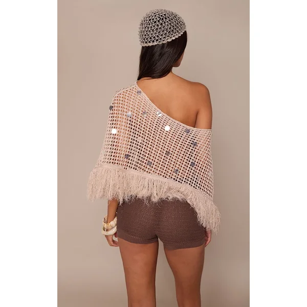 Chocolat Short Hot Pants Au Crochet