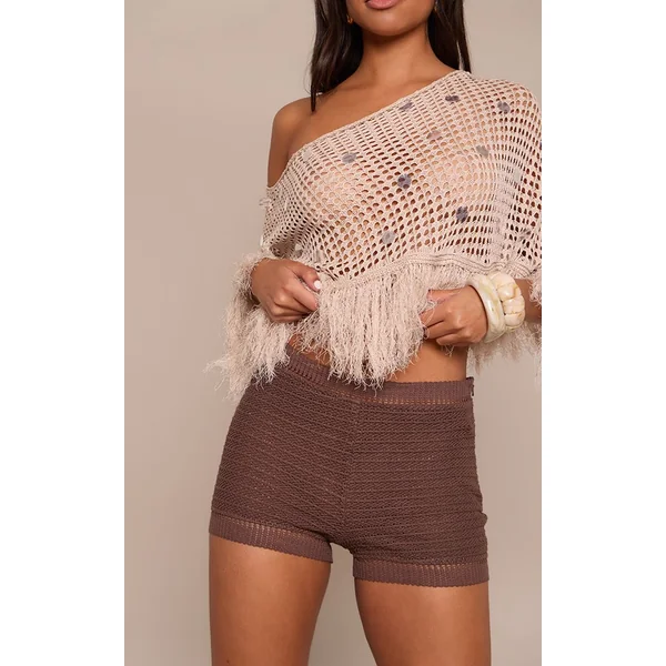 Chocolat Short Hot Pants Au Crochet