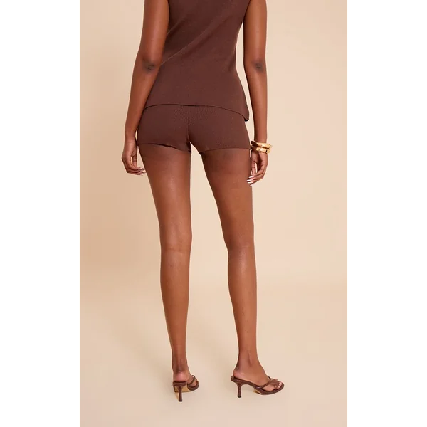 Chocolat Short Mini En Maille Compacte