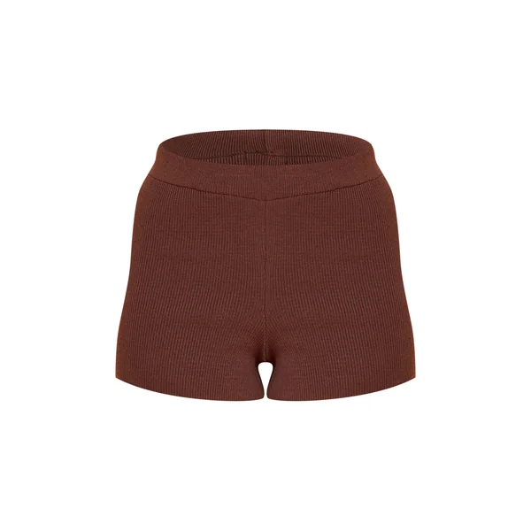 Chocolat Short Mini En Maille Compacte