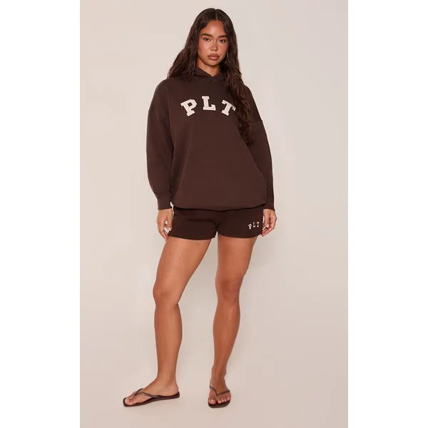 Chocolat Short Molleton À Logo PLT