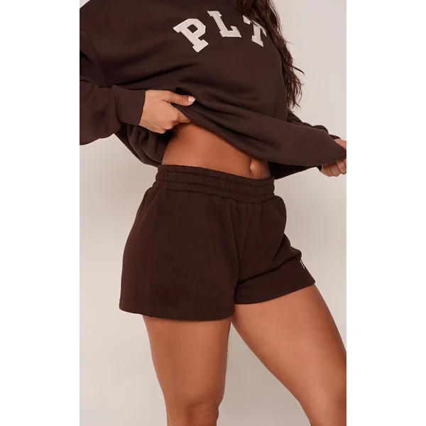 Chocolat Short Molleton À Logo PLT