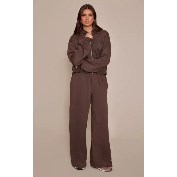 Chocolat Sweat À Casynthétiqueche Court Zippé En Interlock