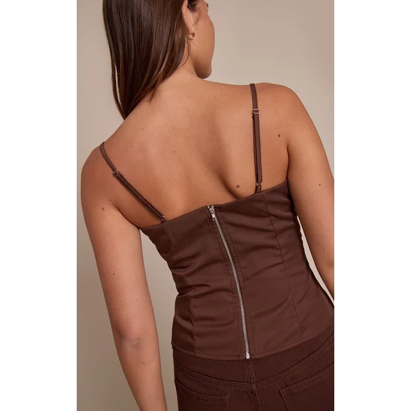 Chocolat Top Corset Structuré