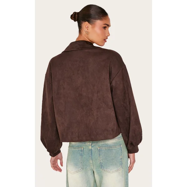 Chocolat Trench-coat En Synthétique À Manches Ballon