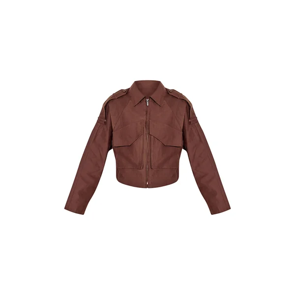 Chocolat Veste Courte Zippée Jaune Beurre Avec Détails Trench