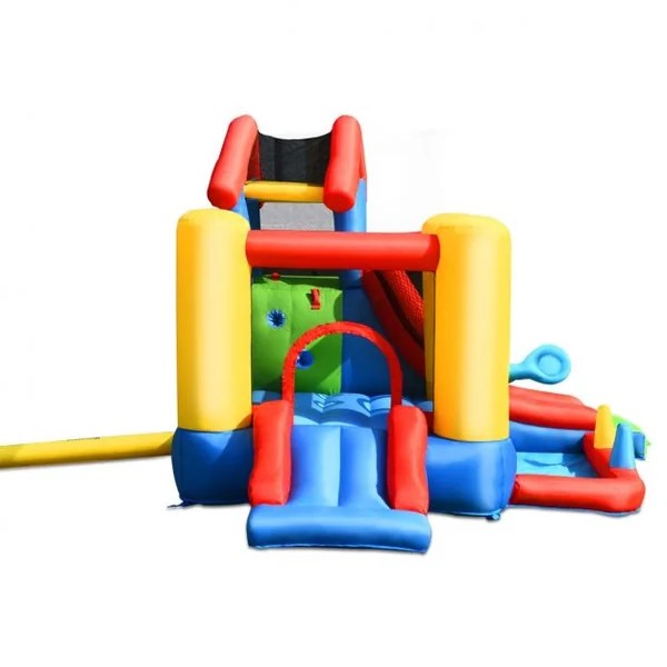 Château Gonflable 7 en 1 pour Enfant 3-10 Ans Toboggans Capacité 135kg en Tissu Oxford 356x289x233cm Multicolore