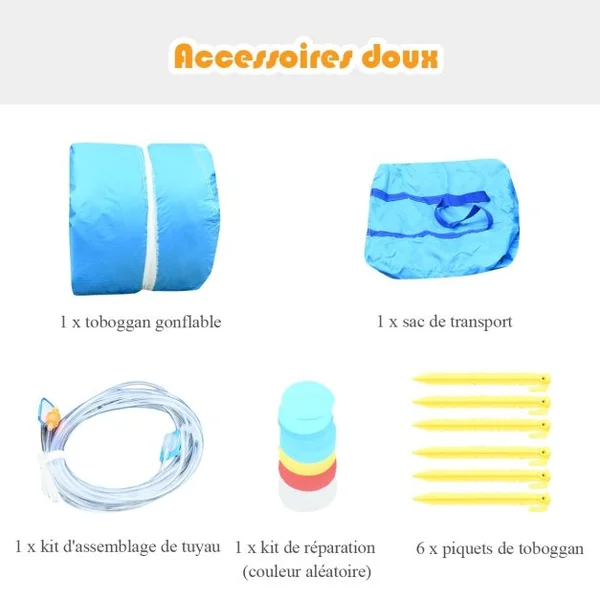 Château Gonflable avec Toboggan Aquatique-Pistolet de l'Eau-Fait Max.120 kg (Souffleur non inclus)