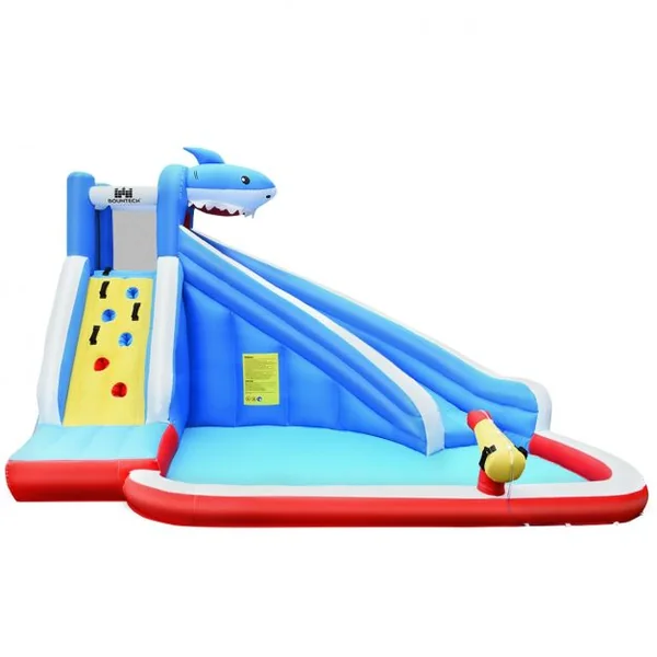 Château Gonflable pour 4 Enfants 4-12 Ans Piscine Mur d’Ecalade Tuyau Charge Max 120 KG (Souffleur non inclus)