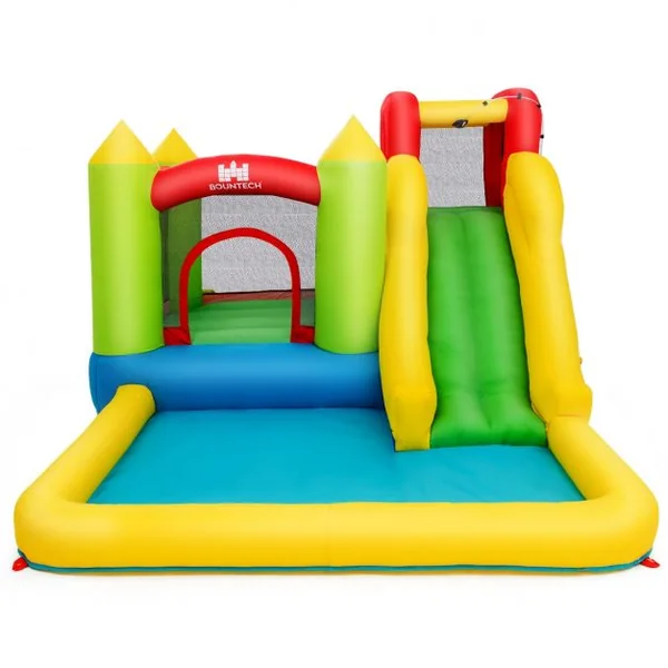 Château Gonflable pour Enfants de 3 à 10 Ans Aire de Jeux Accessoires Capacité 135 kg 350x280x190 cm Multicolore