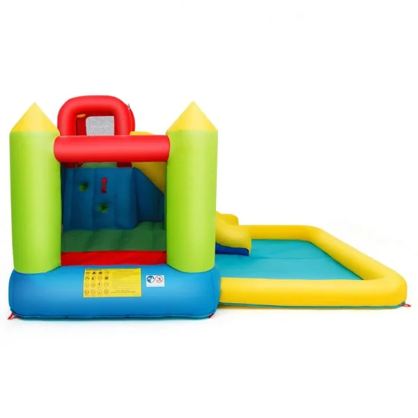 Château Gonflable pour Enfants de 3 à 10 Ans Aire de Jeux Accessoires Capacité 135 kg 350x280x190 cm Multicolore