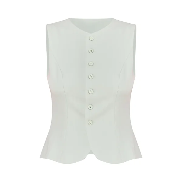 Citron Vert Pâle Gilet Ajusté En Tissu Tissé