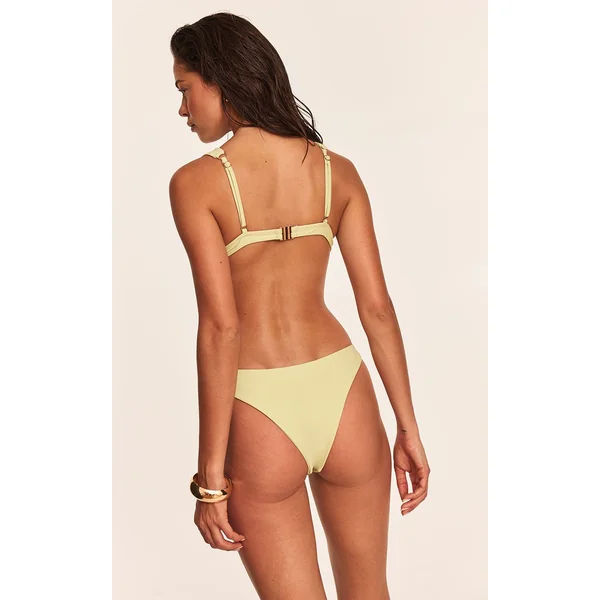 Citron Vert Pâle Haut De Bikini Triangle Plongeant Aqua Avec Détails De Coutures