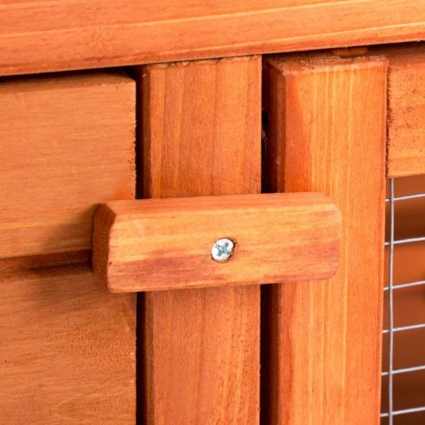 Clapier en bois cage clapier extérieur cage pour lapins avec escalier et toit en asphalte vert pour les petits animaux