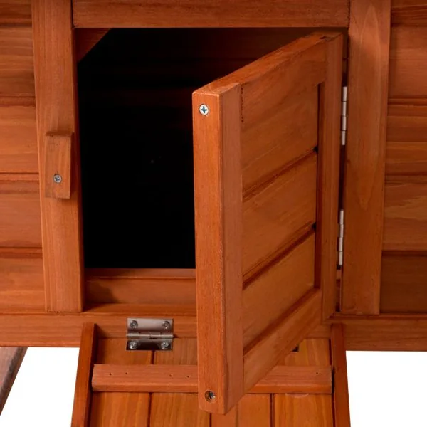 Clapier en bois cage clapier extérieur cage pour lapins avec escalier et toit en asphalte vert pour les petits animaux