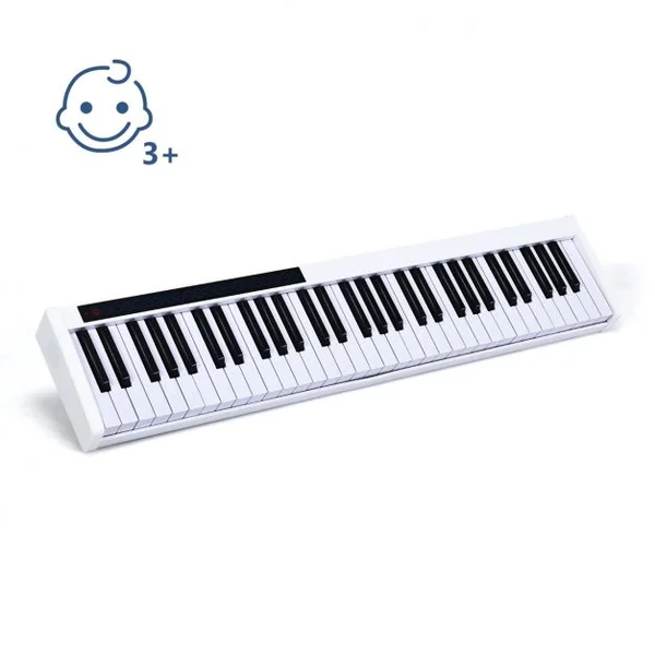 Clavier de Piano pour Enfants 61 Touches Portable Bluetooth Microphone Interface MIDI/USB 128 Rythmes et 20 Démos