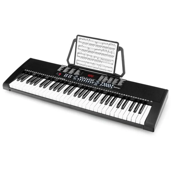 Clavier Électronique à 61 Touches Portable avec Microphone Pupitre 255 Sons 255 Rythmes 24Démo 3 Modes