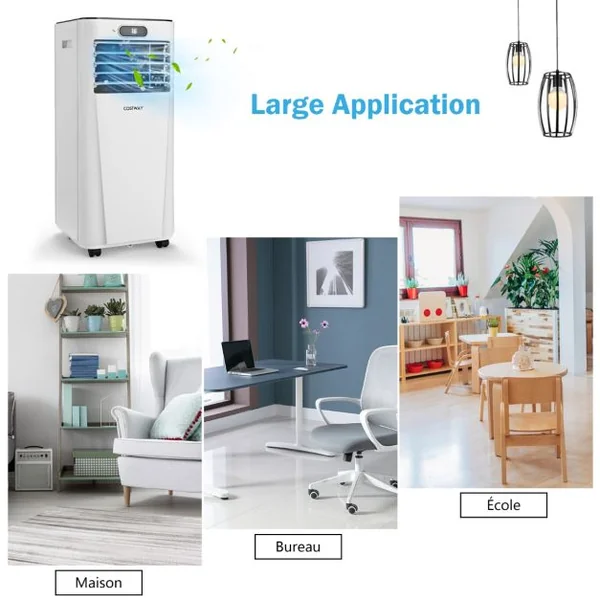 Climatiseur Portable avec Télécommande Climatisation 4 en 1 avec Rafraîchissement Déshumidification Ventilateur et Mode Veille 2,6 kW rafraîchit jusqu'à 30㎡