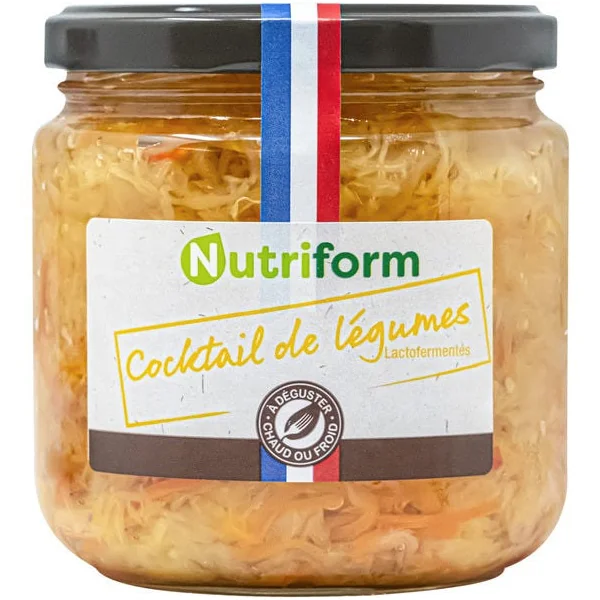 Cocktail de légumes lactofermentés 340g net égoutté