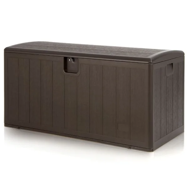 Coffre de Rangement Extérieur 400L 127,5 x 64 x 64 CM Malle de jardin Verrouillable avec Poignées Encastrée