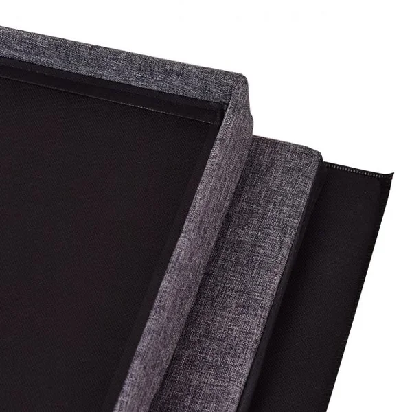 Coffre siège de rangement tabouret pouf banc pliable en couleur en Polyester et MDF de Haute Qualité Gris