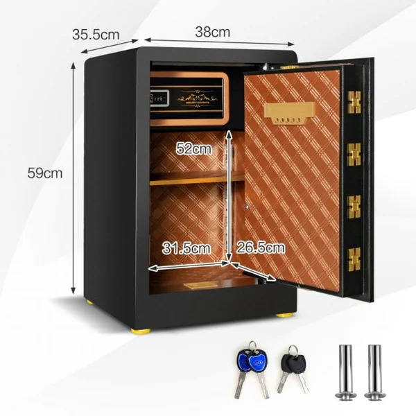 Coffre-fort de 28,31 Litres avec Clavier Numérique et Serrure à Clé avec Armoire Verrouillable Intégrée et Double Clé