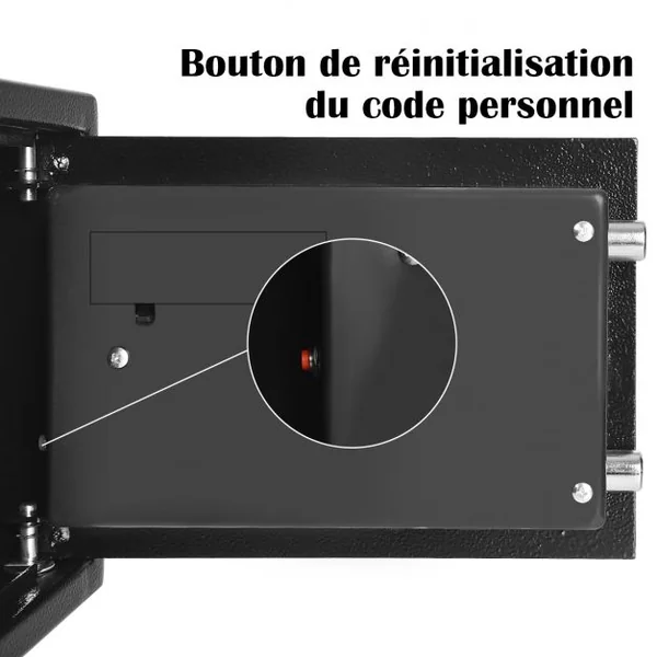 Coffre-fort de Sécurité à 2 Niveaux Coffre-fort d’Armoire avec Clavier Numérique 2 clés en Acier, 35x25x25cm Noir