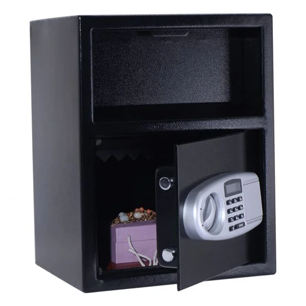 Coffre-fort de Sécurité Électronique avec Clavier Numérique Electronique Accessoires en Acier et Abs 34x30x45cm Noir