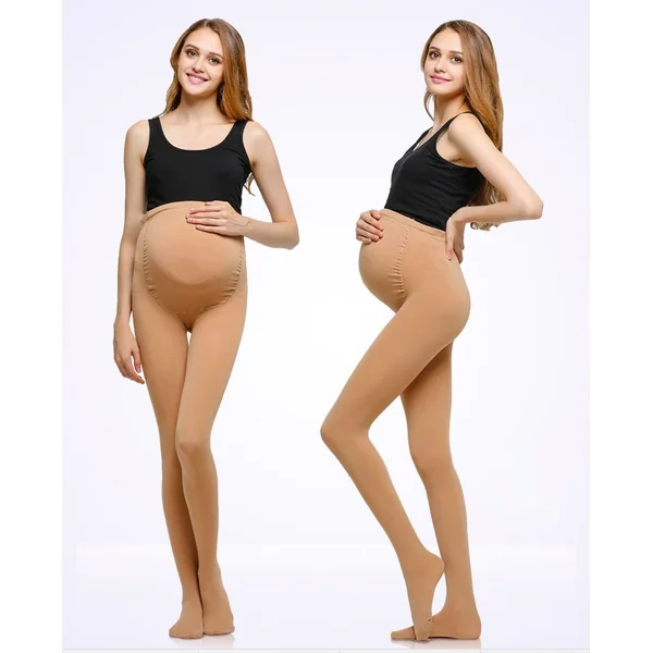 Collant de grossesse épais opaque 280D - Beige