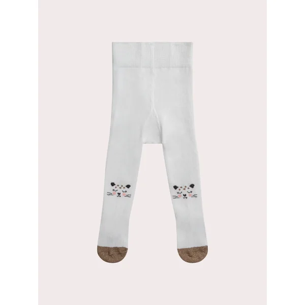 Collant écru motif panthère pour bébé fille - Soins Bébé Naturels & Produits Maman Après Naissance