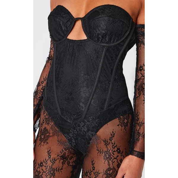 Combinaison Bardot À Détail Corset En Dentelle