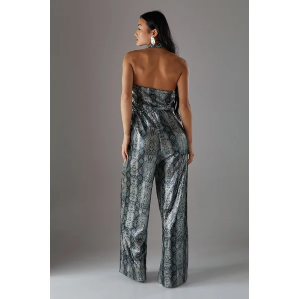 Combinaison Petite à Sequins synthétique Col Bénitier Taille Basse