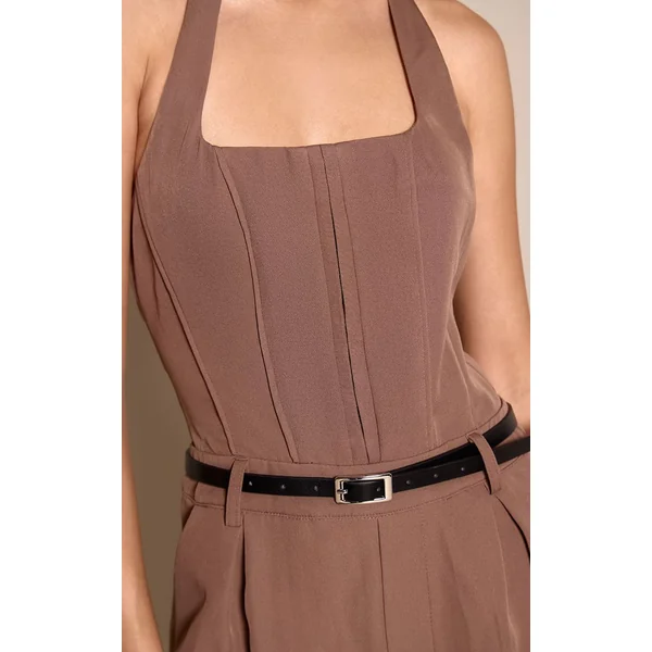 Combi-short Ajustée À Détail Ceinture Corset