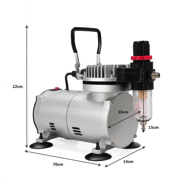 Compresseur d’Air Portable 3-4 bars Arrêt Automatique Fonction Thermiquement Protégé et Faible Bruit, 45.3 x 17.3 x 29 cm