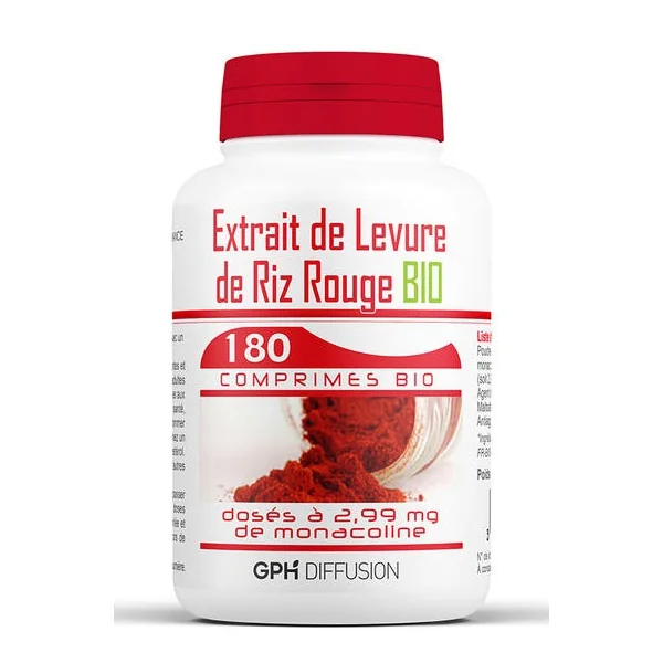 Comprimés extrait de levure de riz rouge (180)