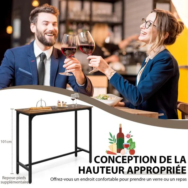 Console Table d'Entrée Style Moderne 120 x 40 x 101 cm (L x l x H) Cadre en Acier Brun