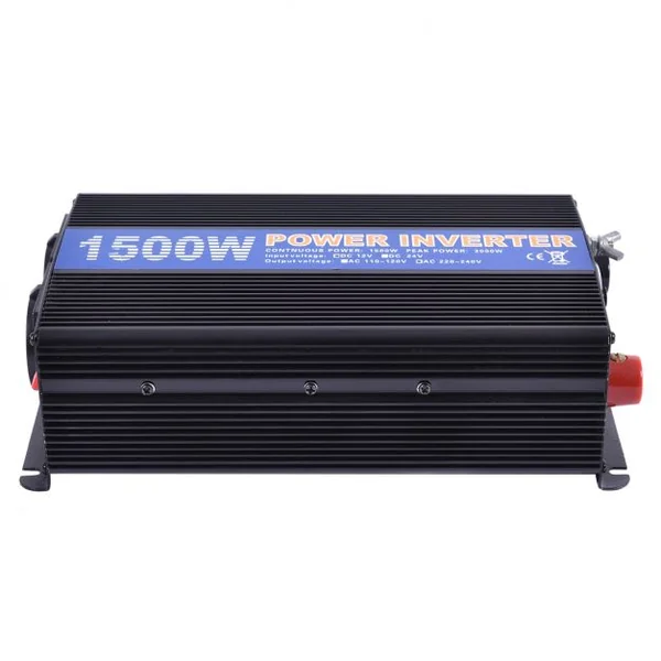 Convertisseur 1500W Puissance max 3000W Onduleur 12V DC Vers AC220-240V Pour tous Types de Véhicule, 29,5x15,1x7,6cm