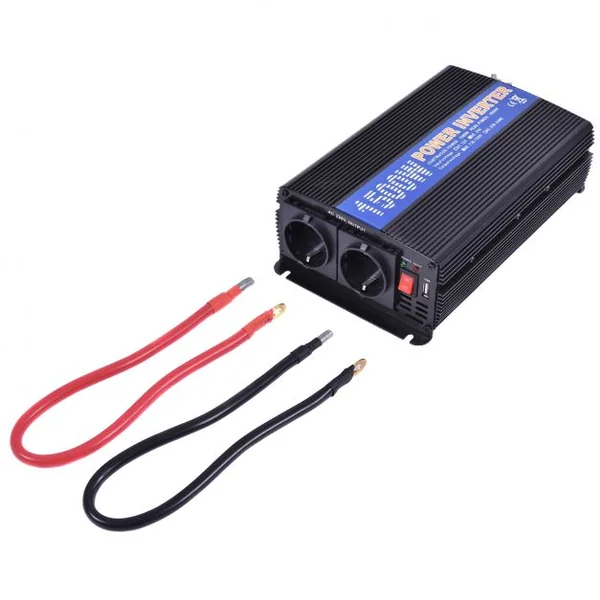 Convertisseur 1500W Puissance max 3000W Onduleur 12V DC Vers AC220-240V Pour tous Types de Véhicule, 29,5x15,1x7,6cm