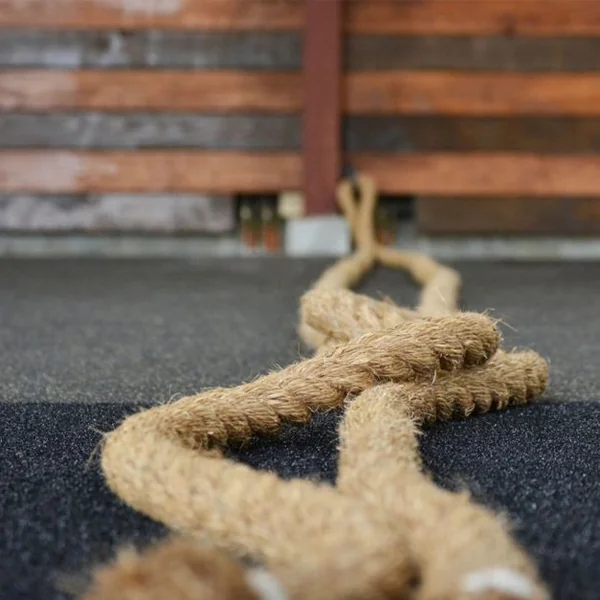 Corde de Chanvre 9M Diamètre de 38MM Corde de Sport en Jute Poignées en Caoutchouc