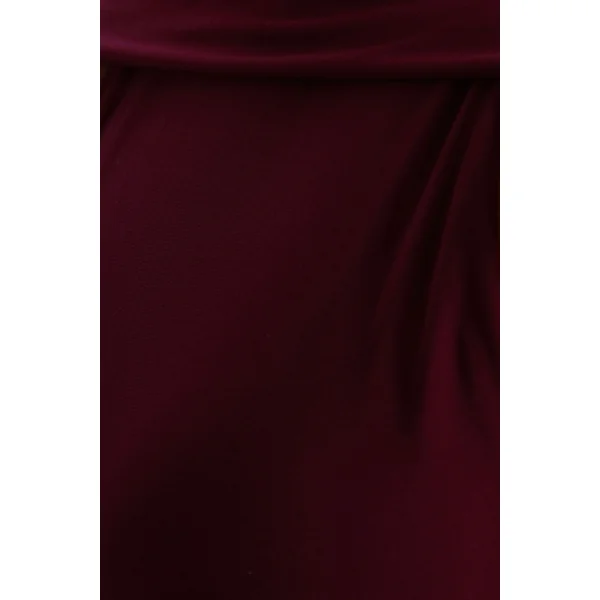 Cordy | Robe longue bordeaux à dos nu avec détail foulard