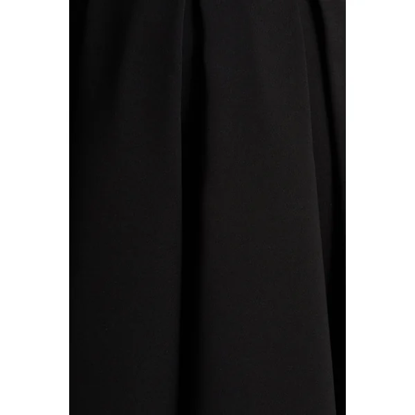 Cosima | Robe mi-longue noire à décolleté bardot