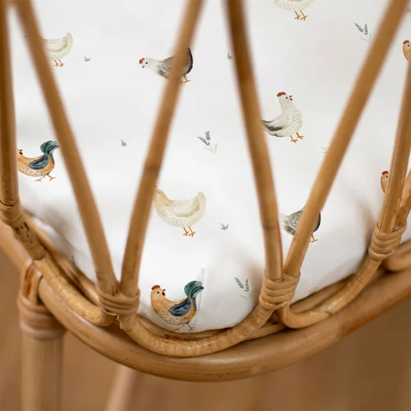 Cotton satin cradle fitted sheet, Gallina