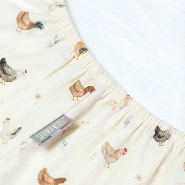 Cotton satin cradle fitted sheet, Gallina